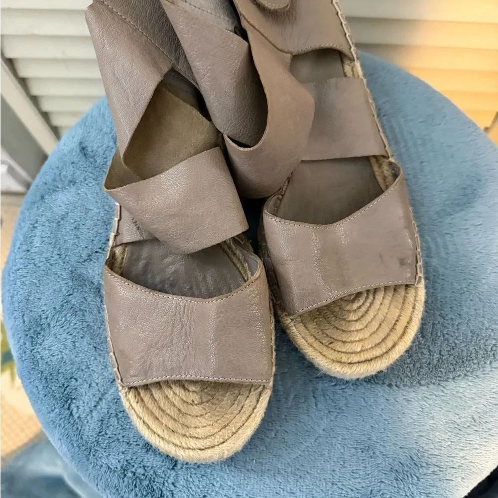Eileen Fisher Taupe Espadrille Sandals